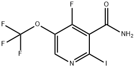 4-Fluoro-2-iodo-5-(trifluoromethoxy)pyridine-3-carboxamide Structure