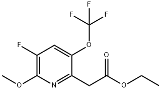 Ethyl 3-fluoro-2-methoxy-5-(trifluoromethoxy)pyridine-6-acetate Structure