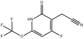 4-Fluoro-2-hydroxy-6-(trifluoromethoxy)pyridine-3-acetonitrile Structure