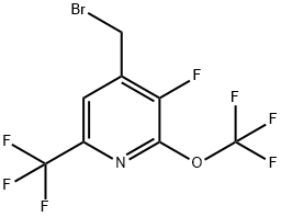 4-(Bromomethyl)-3-fluoro-2-(trifluoromethoxy)-6-(trifluoromethyl)pyridine Structure