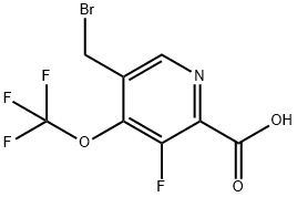 5-(Bromomethyl)-3-fluoro-4-(trifluoromethoxy)pyridine-2-carboxylic acid Structure