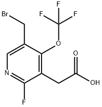 5-(Bromomethyl)-2-fluoro-4-(trifluoromethoxy)pyridine-3-acetic acid Structure