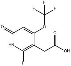 2-Fluoro-6-hydroxy-4-(trifluoromethoxy)pyridine-3-acetic acid Structure