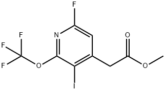 Methyl 6-fluoro-3-iodo-2-(trifluoromethoxy)pyridine-4-acetate Structure