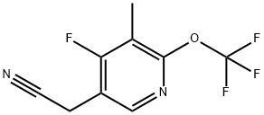 4-Fluoro-3-methyl-2-(trifluoromethoxy)pyridine-5-acetonitrile Structure