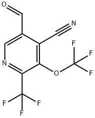 4-Cyano-3-(trifluoromethoxy)-2-(trifluoromethyl)pyridine-5-carboxaldehyde Structure