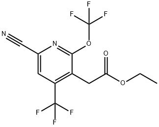 Ethyl 6-cyano-2-(trifluoromethoxy)-4-(trifluoromethyl)pyridine-3-acetate Structure