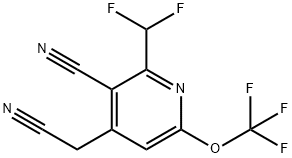 3-Cyano-2-(difluoromethyl)-6-(trifluoromethoxy)pyridine-4-acetonitrile Structure