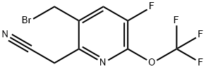 3-(Bromomethyl)-5-fluoro-6-(trifluoromethoxy)pyridine-2-acetonitrile Structure