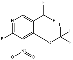 5-(Difluoromethyl)-2-fluoro-3-nitro-4-(trifluoromethoxy)pyridine Structure