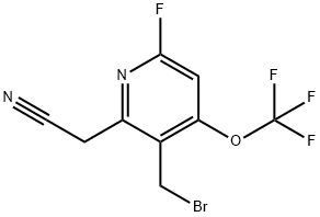 3-(Bromomethyl)-6-fluoro-4-(trifluoromethoxy)pyridine-2-acetonitrile Structure