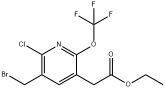 Ethyl 3-(bromomethyl)-2-chloro-6-(trifluoromethoxy)pyridine-5-acetate 구조식 이미지