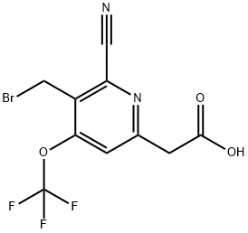 3-(Bromomethyl)-2-cyano-4-(trifluoromethoxy)pyridine-6-acetic acid Structure