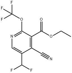 Ethyl 4-cyano-5-(difluoromethyl)-2-(trifluoromethoxy)pyridine-3-carboxylate Structure