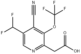 4-Cyano-5-(difluoromethyl)-3-(trifluoromethoxy)pyridine-2-acetic acid Structure