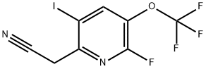 2-Fluoro-5-iodo-3-(trifluoromethoxy)pyridine-6-acetonitrile Structure