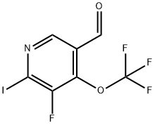 3-Fluoro-2-iodo-4-(trifluoromethoxy)pyridine-5-carboxaldehyde Structure