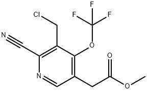 Methyl 3-(chloromethyl)-2-cyano-4-(trifluoromethoxy)pyridine-5-acetate 구조식 이미지