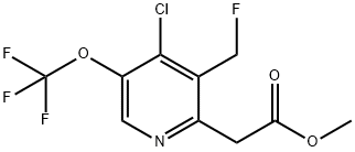 Methyl 4-chloro-3-(fluoromethyl)-5-(trifluoromethoxy)pyridine-2-acetate Structure