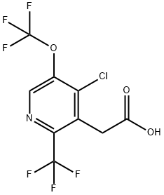 4-Chloro-5-(trifluoromethoxy)-2-(trifluoromethyl)pyridine-3-acetic acid Structure