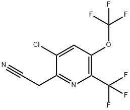 3-Chloro-5-(trifluoromethoxy)-6-(trifluoromethyl)pyridine-2-acetonitrile Structure