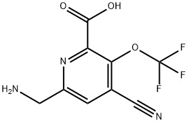 6-(Aminomethyl)-4-cyano-3-(trifluoromethoxy)pyridine-2-carboxylic acid Structure