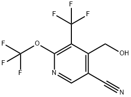 5-Cyano-2-(trifluoromethoxy)-3-(trifluoromethyl)pyridine-4-methanol Structure