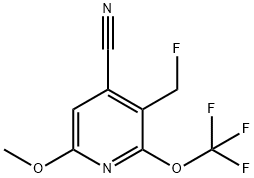 4-Cyano-3-(fluoromethyl)-6-methoxy-2-(trifluoromethoxy)pyridine Structure