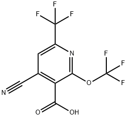 4-Cyano-2-(trifluoromethoxy)-6-(trifluoromethyl)pyridine-3-carboxylic acid Structure