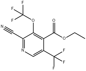 Ethyl 2-cyano-3-(trifluoromethoxy)-5-(trifluoromethyl)pyridine-4-carboxylate Structure