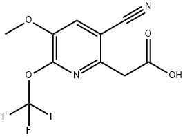 3-Cyano-5-methoxy-6-(trifluoromethoxy)pyridine-2-acetic acid Structure