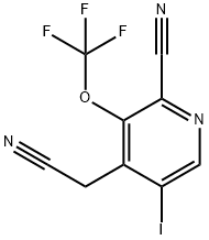 2-Cyano-5-iodo-3-(trifluoromethoxy)pyridine-4-acetonitrile Structure