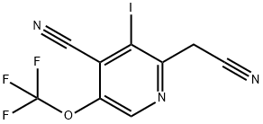 4-Cyano-3-iodo-5-(trifluoromethoxy)pyridine-2-acetonitrile Structure