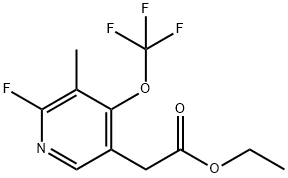 Ethyl 2-fluoro-3-methyl-4-(trifluoromethoxy)pyridine-5-acetate Structure