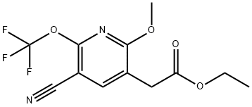 Ethyl 3-cyano-6-methoxy-2-(trifluoromethoxy)pyridine-5-acetate Structure