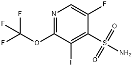 5-Fluoro-3-iodo-2-(trifluoromethoxy)pyridine-4-sulfonamide Structure