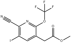 Methyl 2-cyano-3-iodo-6-(trifluoromethoxy)pyridine-5-acetate Structure