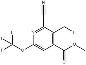 Methyl 2-cyano-3-(fluoromethyl)-6-(trifluoromethoxy)pyridine-4-carboxylate Structure