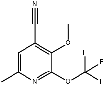 4-Cyano-3-methoxy-6-methyl-2-(trifluoromethoxy)pyridine Structure