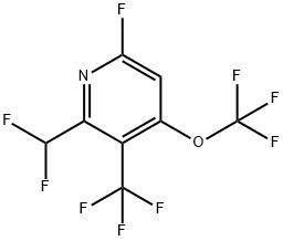 2-(Difluoromethyl)-6-fluoro-4-(trifluoromethoxy)-3-(trifluoromethyl)pyridine Structure