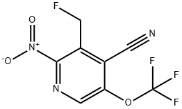 4-Cyano-3-(fluoromethyl)-2-nitro-5-(trifluoromethoxy)pyridine Structure