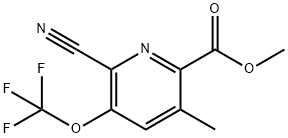 Methyl 2-cyano-5-methyl-3-(trifluoromethoxy)pyridine-6-carboxylate Structure