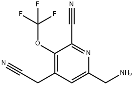 6-(Aminomethyl)-2-cyano-3-(trifluoromethoxy)pyridine-4-acetonitrile Structure