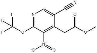 Methyl 5-cyano-3-nitro-2-(trifluoromethoxy)pyridine-4-acetate Structure