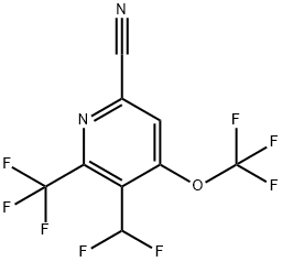 6-Cyano-3-(difluoromethyl)-4-(trifluoromethoxy)-2-(trifluoromethyl)pyridine Structure