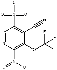 4-Cyano-2-nitro-3-(trifluoromethoxy)pyridine-5-sulfonyl chloride Structure