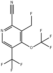 2-Cyano-3-(fluoromethyl)-4-(trifluoromethoxy)-5-(trifluoromethyl)pyridine Structure