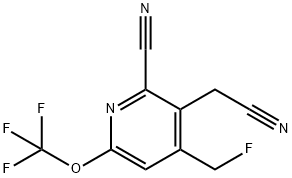 2-Cyano-4-(fluoromethyl)-6-(trifluoromethoxy)pyridine-3-acetonitrile Structure