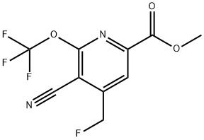 Methyl 3-cyano-4-(fluoromethyl)-2-(trifluoromethoxy)pyridine-6-carboxylate Structure