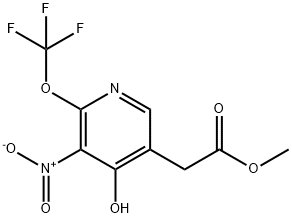 Methyl 4-hydroxy-3-nitro-2-(trifluoromethoxy)pyridine-5-acetate Structure